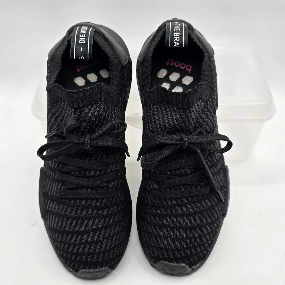 Adidas NMD_R1 STLT Shoes Mens Size 10 Black Primeknit Boost Athletic Sneakers
